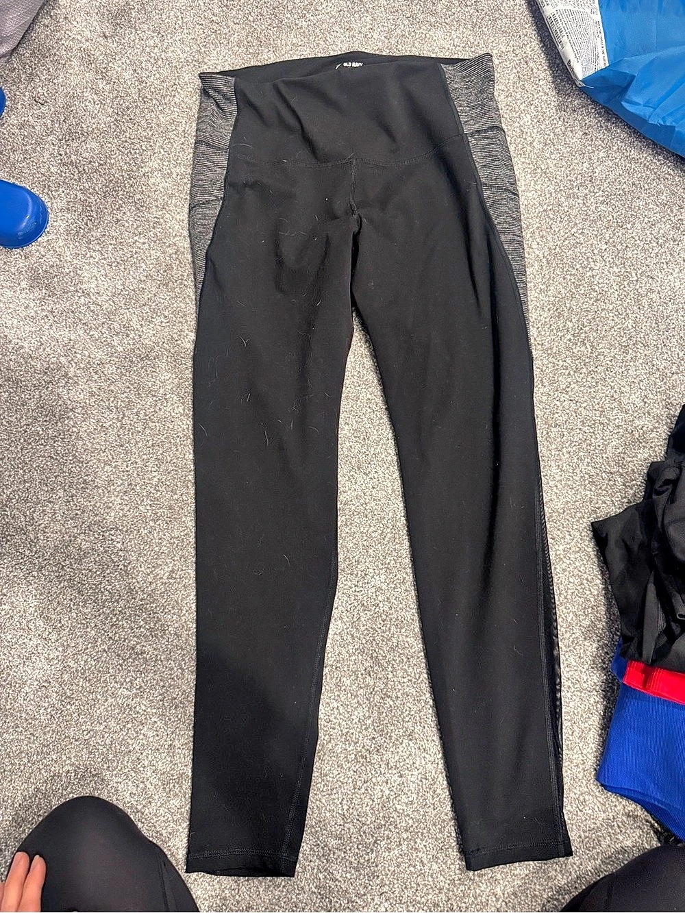 Old Navy Active Go-Dry Mesh Side-Panel Leggings Black XL